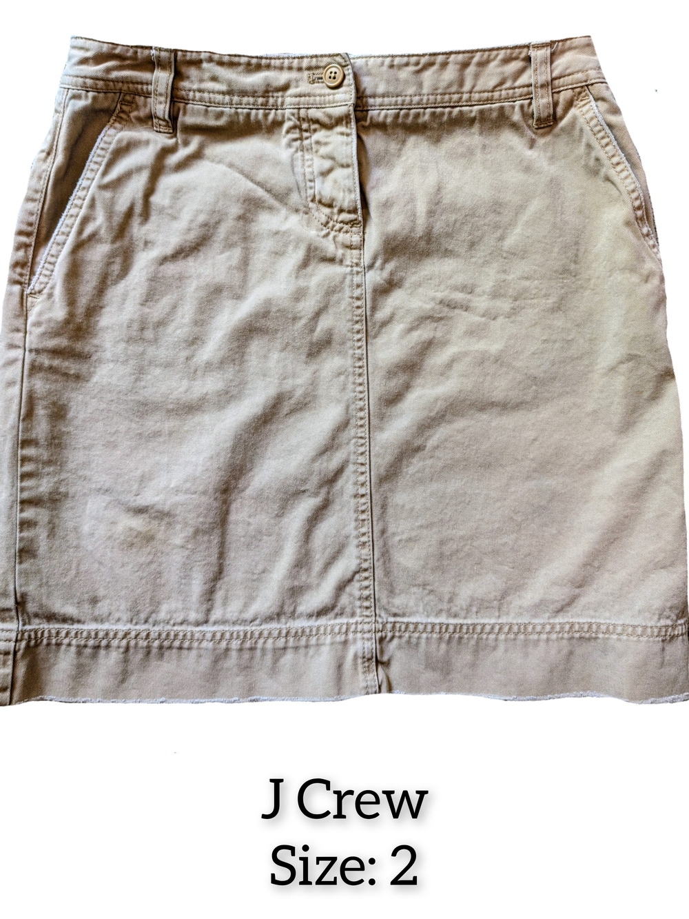 J. Crew Beige Mini Skirt with Front Seam Detail
